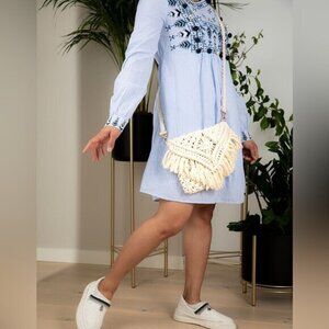 Wild Moon Macrame Cross-Body Bag